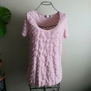 Lavish Ruffle Blouse Large Mauve